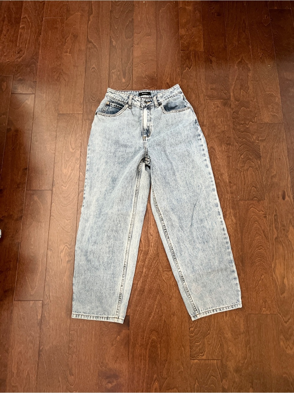RVCA Light Wash High-Rise Straight Leg Jeans